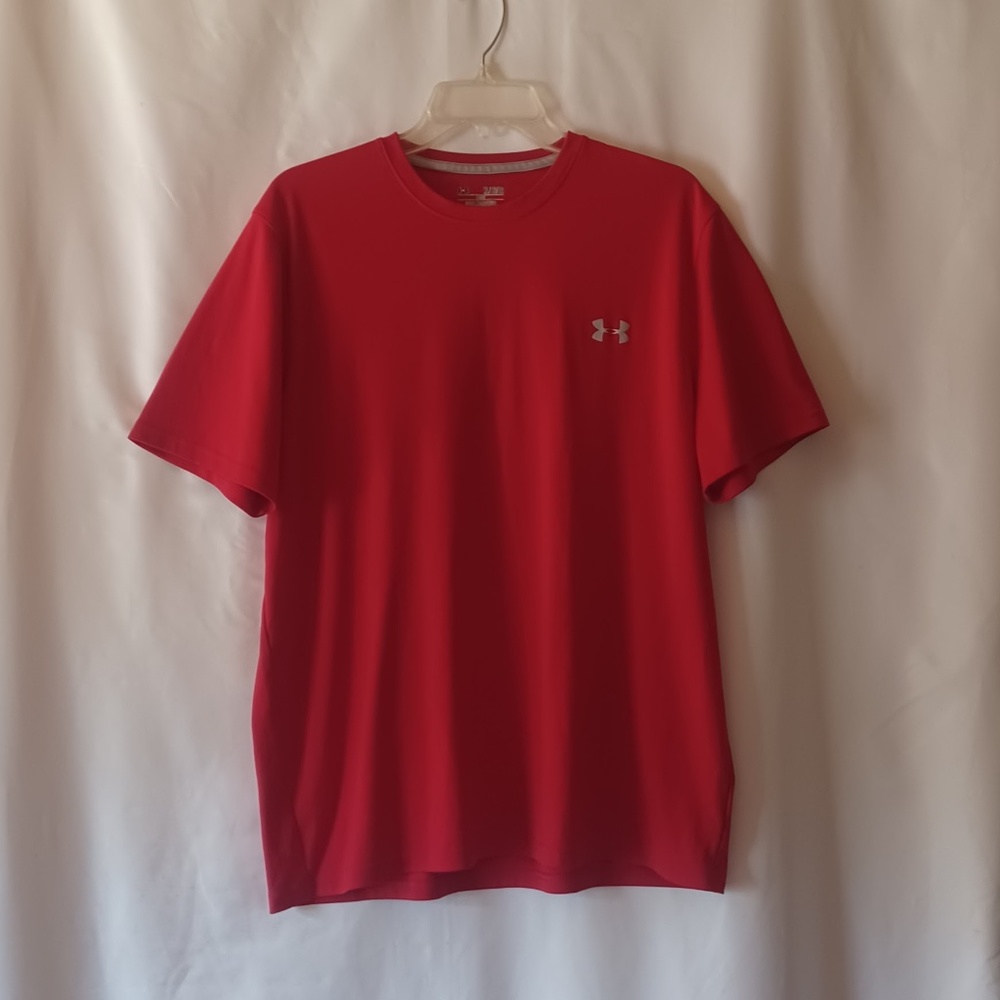 Under Armour HeatGear Crew Neck T-Shirt Red Loose 1244595 Men’s XL EUC